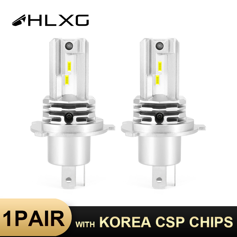 

2 pcs HLXG H4 High Low beam 4300K White Warm 50W 12V IP68 Car LED Headlight Korea CSP Chips Car Accessories Light Super Led