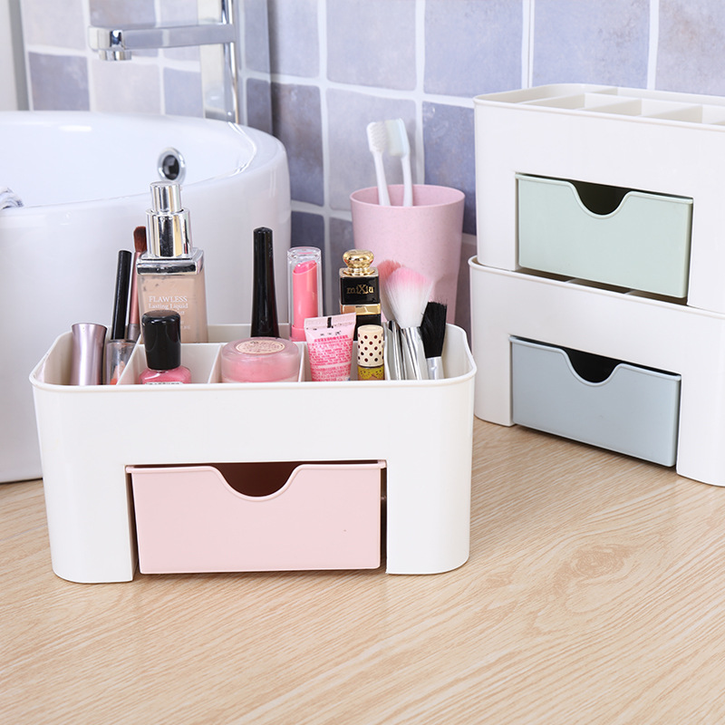 

Plain Drawer Cosmetics Storage Box Makeup Brush Finishing Box Desktop Jewelry Skin Care Products Grid Dressing