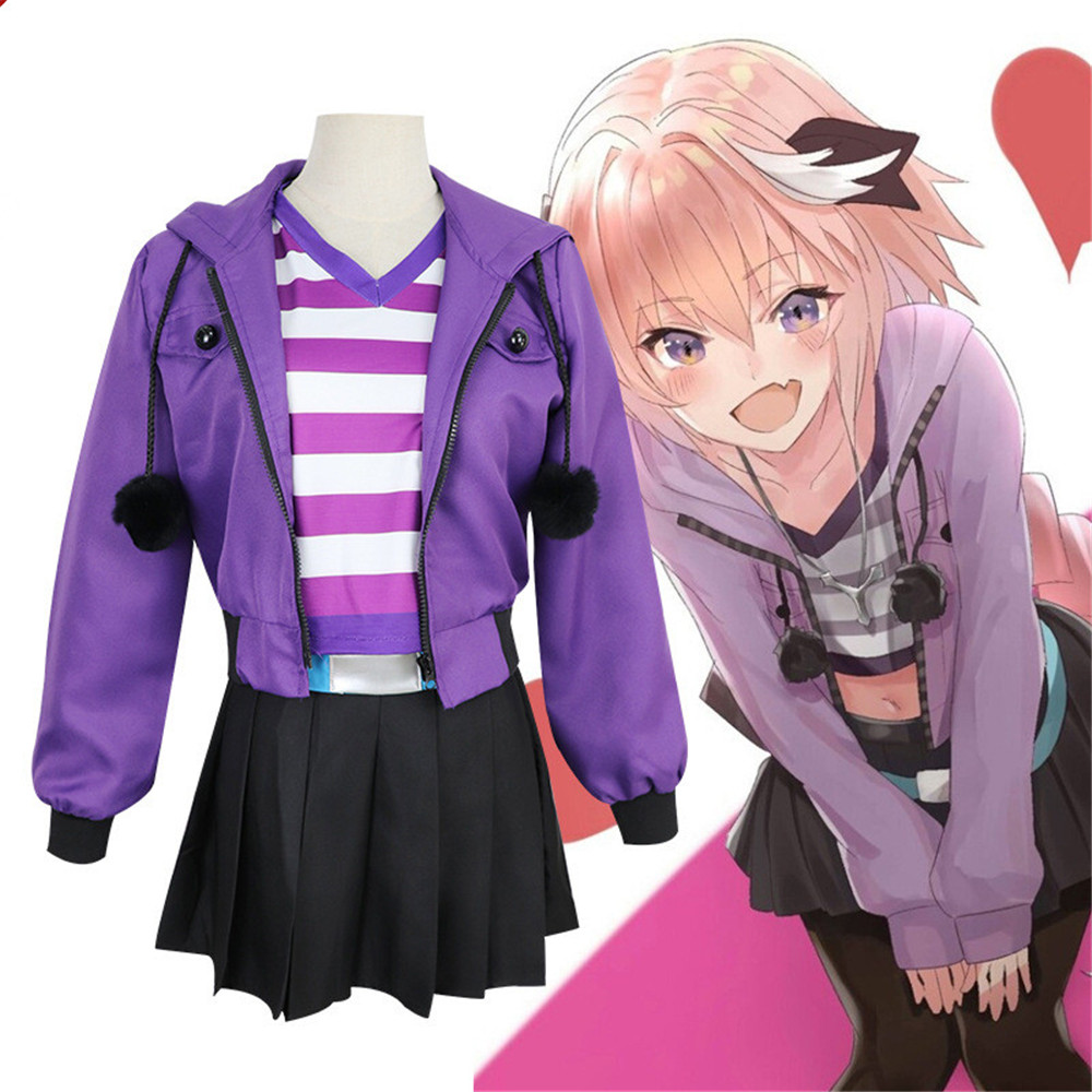 

FGO Fate Grand Order Apocrypha Rider Astolfo Asutorufo Sportswear T-shirt Coat Dress Uniform Outfit Anime Cosplay Costumes