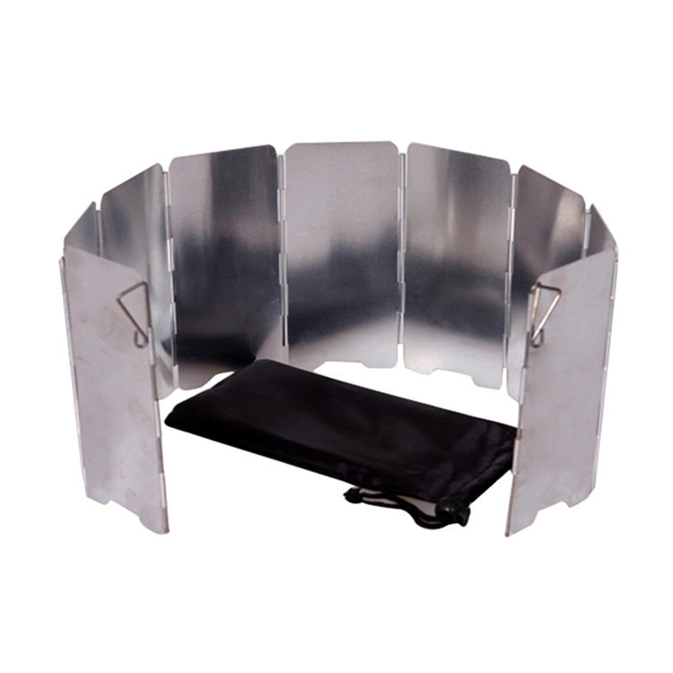 

9 Plates Foldable Stove Windshield Outdoor Camping Cooking BBQ Gas Stove Aluminium Alloy Wind Screen Shield Camping Equipment