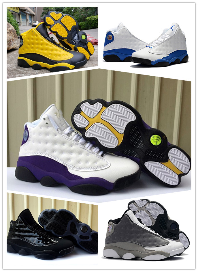

2019 13 13s Lakers yellow Men Basketball Shoes Cap And Gown Atmosphere Grey Black Infrared Phantom Hyper Chicago Black Cat Size 7-13, Multi