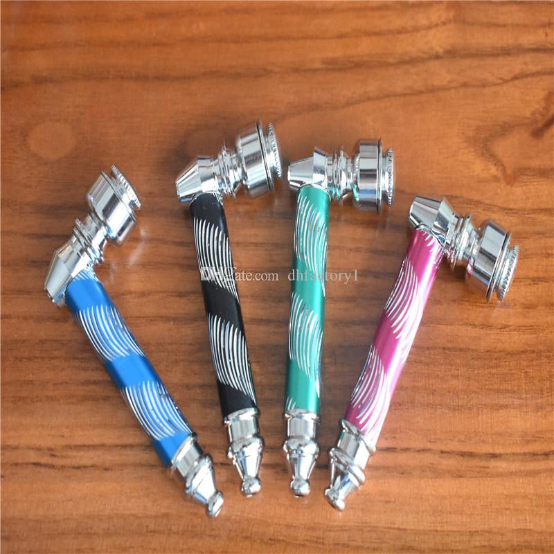 

10pcs/lot a lot High Quality Metal Pipe Jamaica Rasta Tobacco / Smoking Pipes 4 colors Mill Smoke Detectors Metal tobacco Pipe