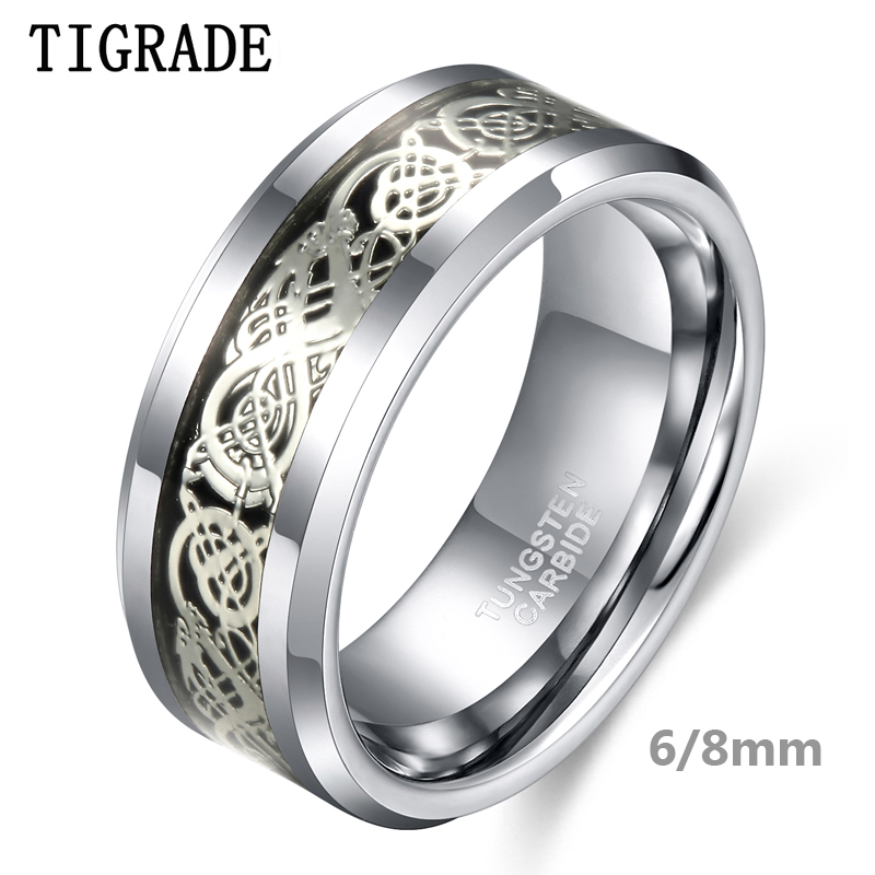 Men/'s Rhombus Bande carbure de tungstène anneau Taille 6-11 Or//Argent//Or Rose