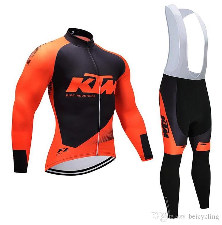 

2018 Hot Sell KTMCycling Jersey Long Sleeve and Cycling bib Pants Cycling Kits Strap Ciclismo bicicletas Mountain bike Sports Wear B18092601
