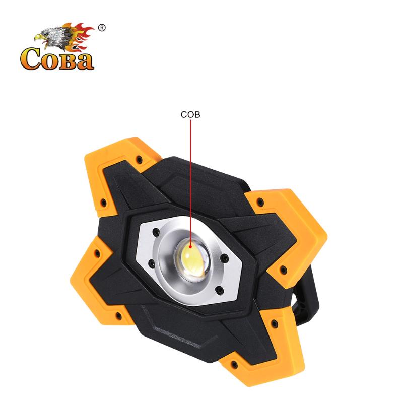

Coba super bright 5000LM cob work light long battery life 3 modes by usb rechargeable waterproof work lamp power bank hook