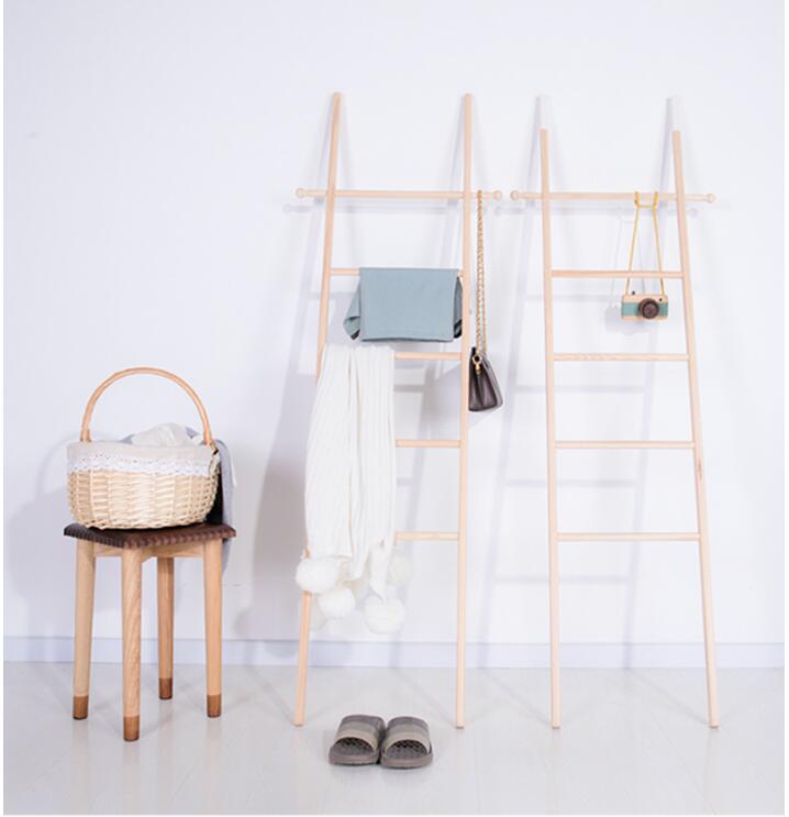 Bathroom towel rack Nordic style ins simple wall landing ladder storage clothes hanging silk scarf decoration photography props-image-508716931
