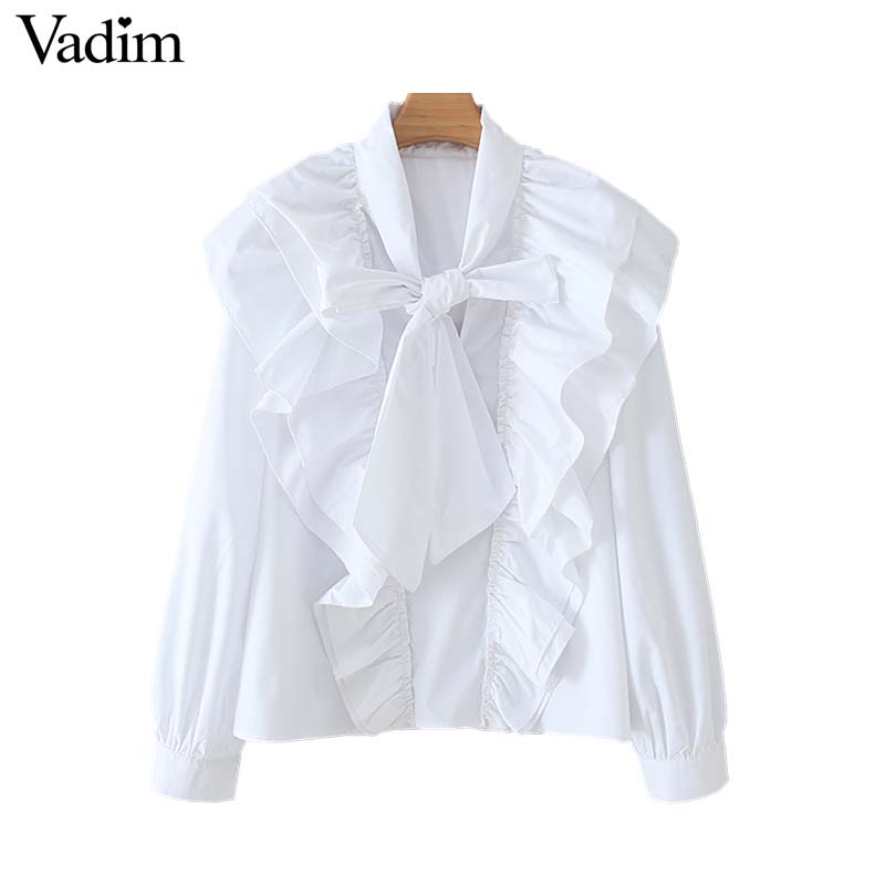 blusa volantes blanca