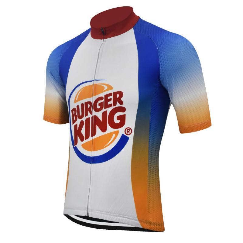 

burger king cycling jersey men short sleeve cycling tops summer bicycle clothing bike jersey, Like photo