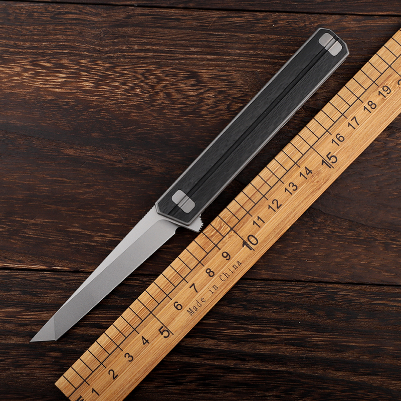 

Quartermaster Qwaiken Flipper Tactical folding knife carbon fibre handle D2 blade ball bearing outdoor camping survival EDC knives tools
