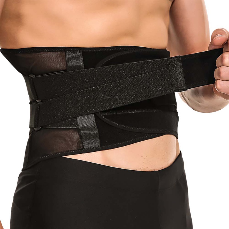 

New Waist Support Lumbar Belt Back Brace Breathable Back Pain Relief Waist Protector Double Adjust For Sport Fitness Men & Women, As pic