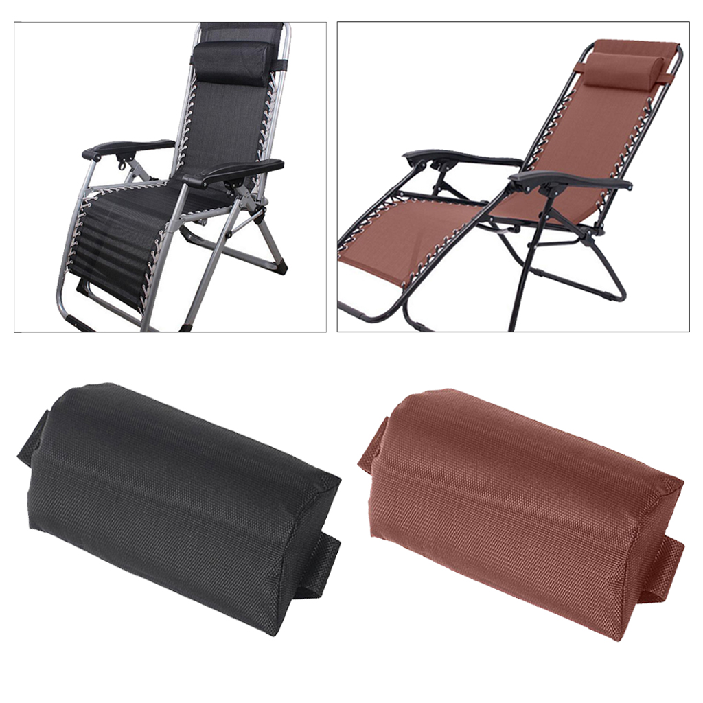 

2pc folding recliner chairs head cushion pillow for outdoor home sun lounger