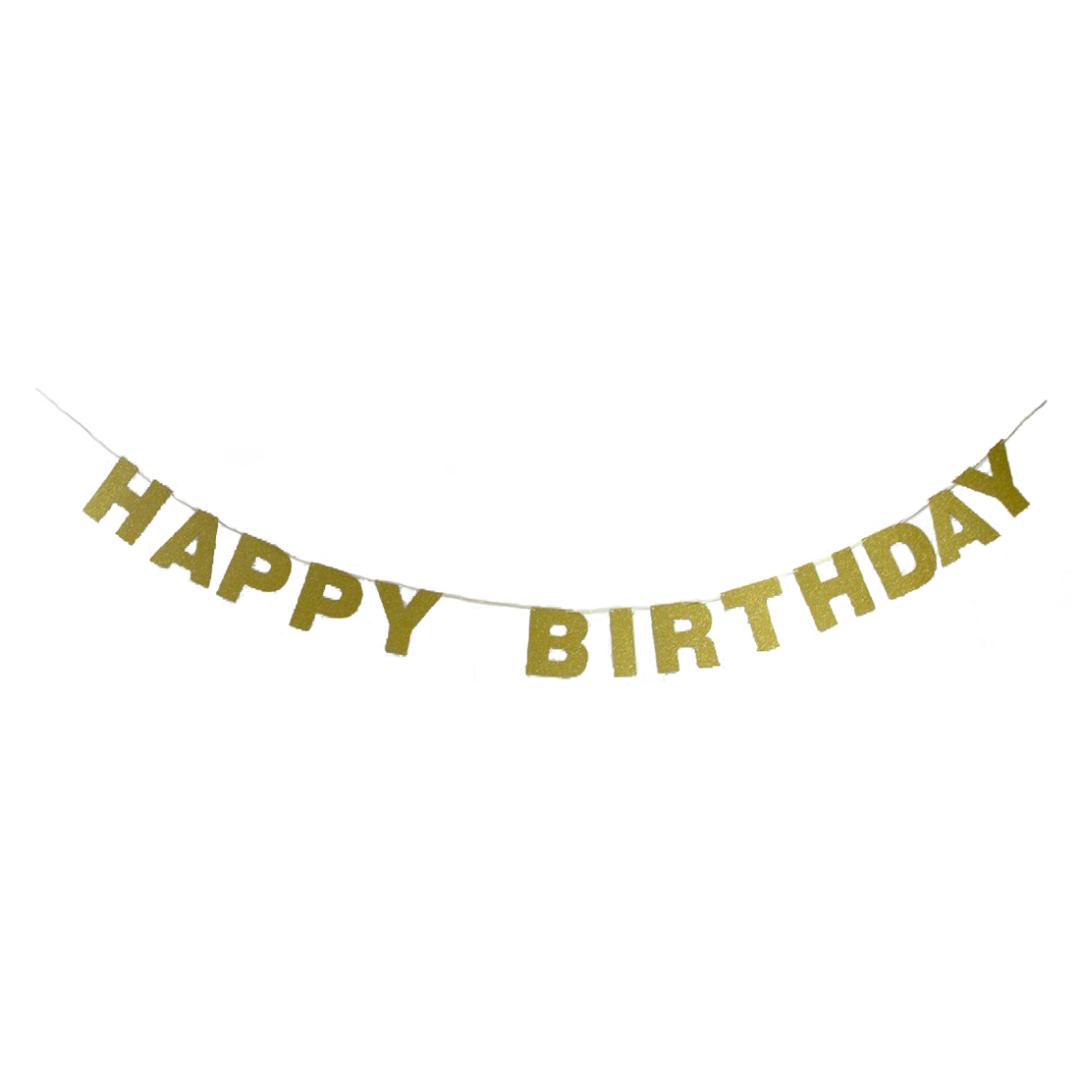

2.4m Gold Sparkly Glitter Banner Happy Birthday Banner Party Decor Photo Backdrop Party Decoration