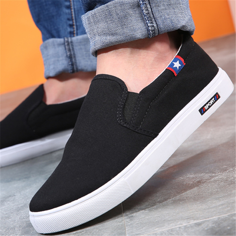 

Summer shoes trend one pedal lazy man men's Korean version of casual shoes 100 board shoes Lao Ping and lazy, Blue