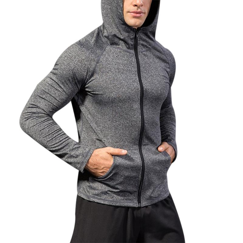 

Newest Men Zip Hoodie Jacket Casual Gym Sports Workout Running Hoody Sweatshirt Coat Top, Black add cashmere