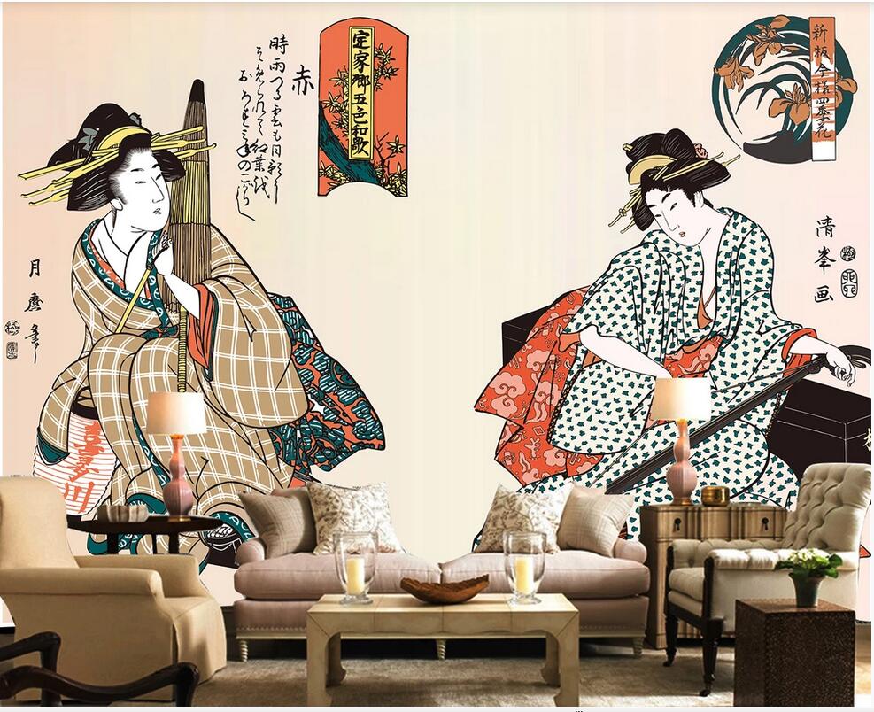 

3D wall covering custom mural wallpaper HD Japanese maid TV background wall decoration painting home decor wall papers, Black
