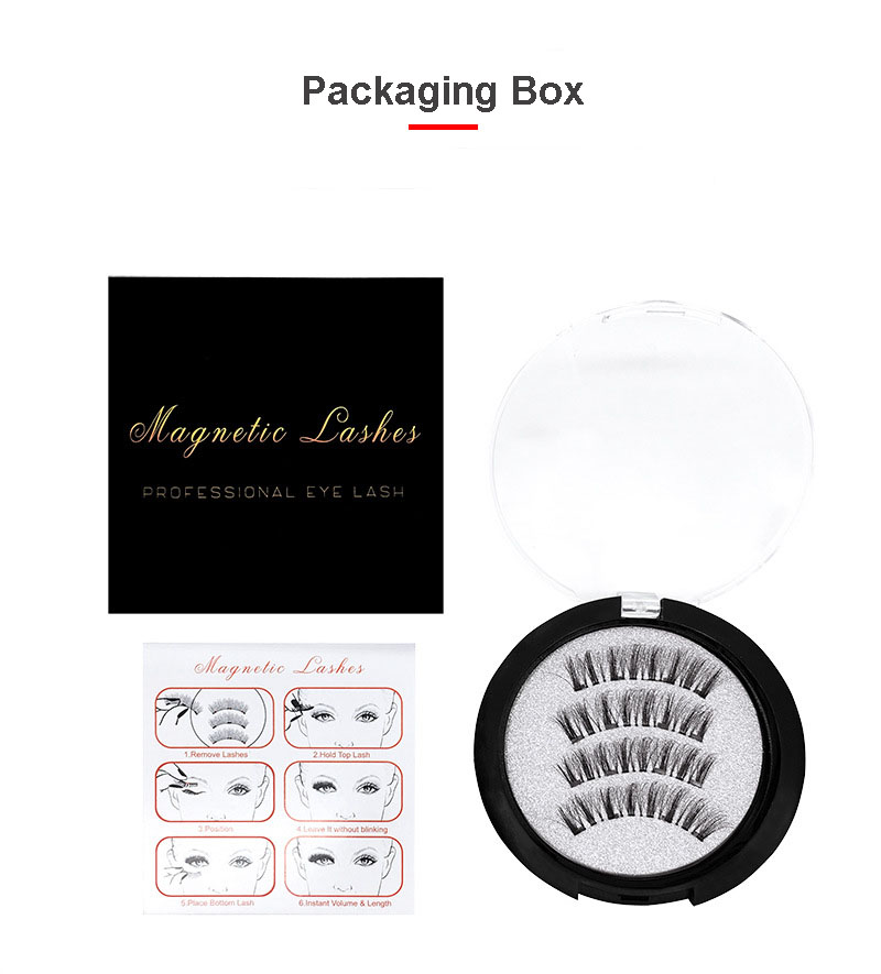 New Arrival 4 magnetic lashes makeup handmade reusable false eyelashes easy to apply no adhesive needed drop shipping magnet fake lashes-image-430720136