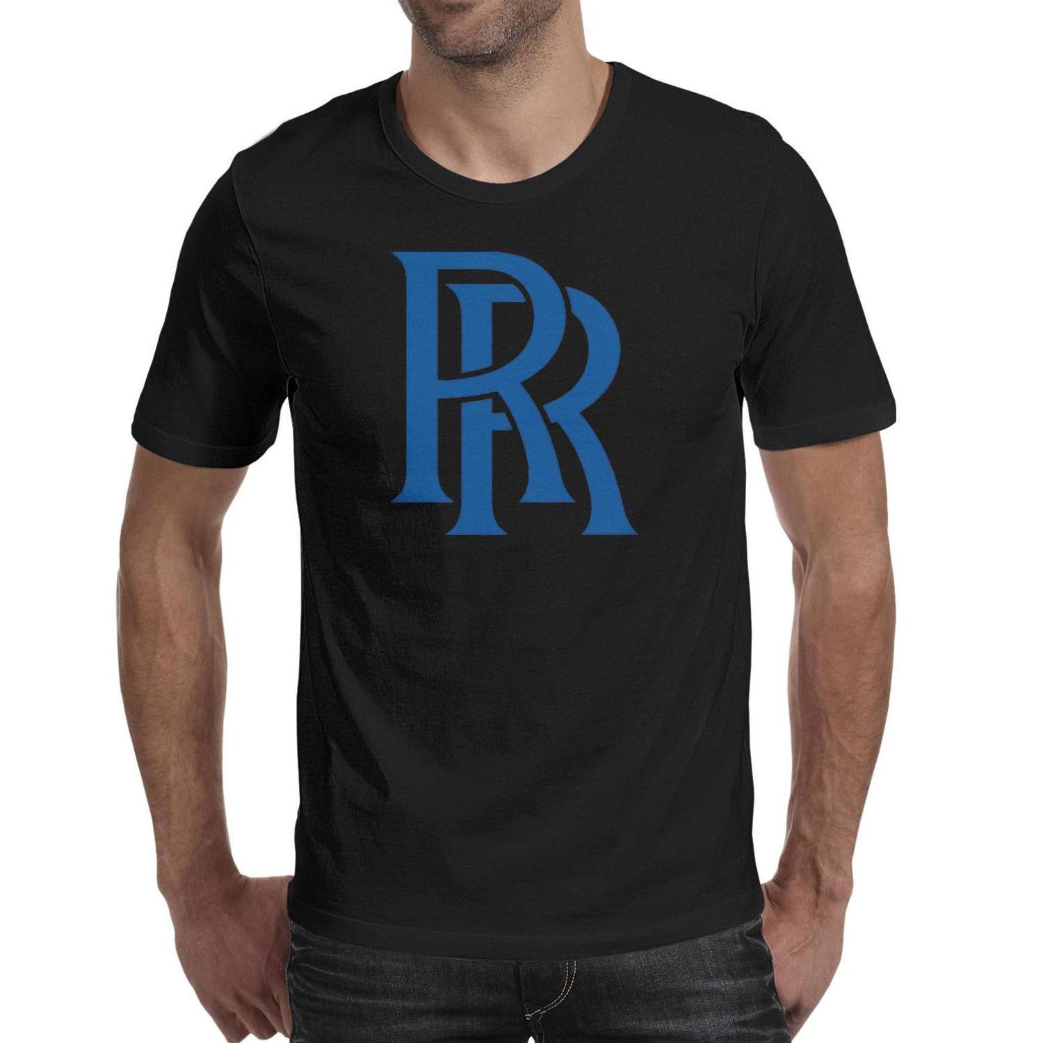 

Fashion Mens Ro-lls Royce black Round neck t shirt Personalised Band shirts Rolls gay les rainbow bright Metal gold hollow United Logo, Colorname1