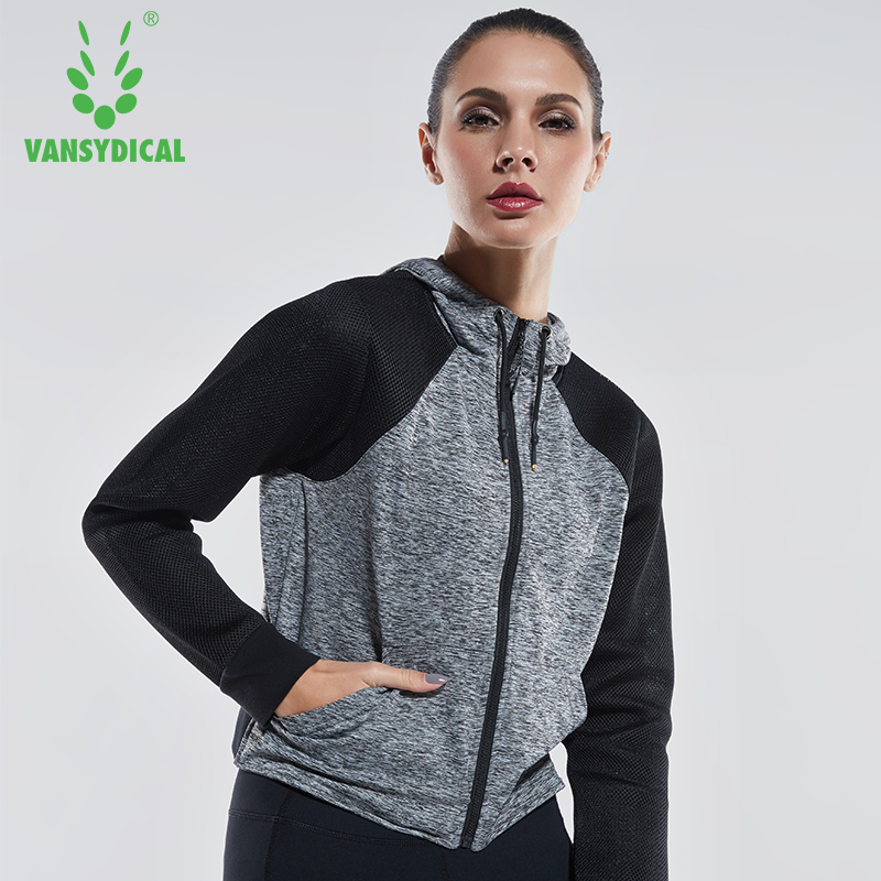 

VANSYDICAL Women's Sports Jacket Autumn And Winter Loose Clothes Run Windproof Fitness Sweater Long-Sleeved Yoga Clothing, Fbf717201