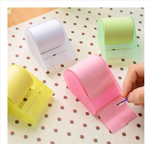 

8m Creative Memo Pads Cute Color Sticky Paper Mini for Office and School Supplies Self-Adhesive Notepad Simple Stationery Set