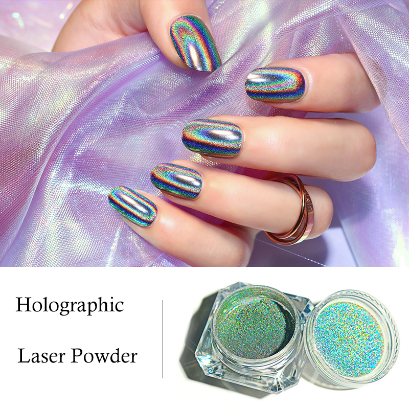 Holographic Laser Powder Rainbow Nail Art Chameleon Glitter Chrome Powder Pigment Manicure Nail Gel Polish Glitter Dust I032-image-442893713