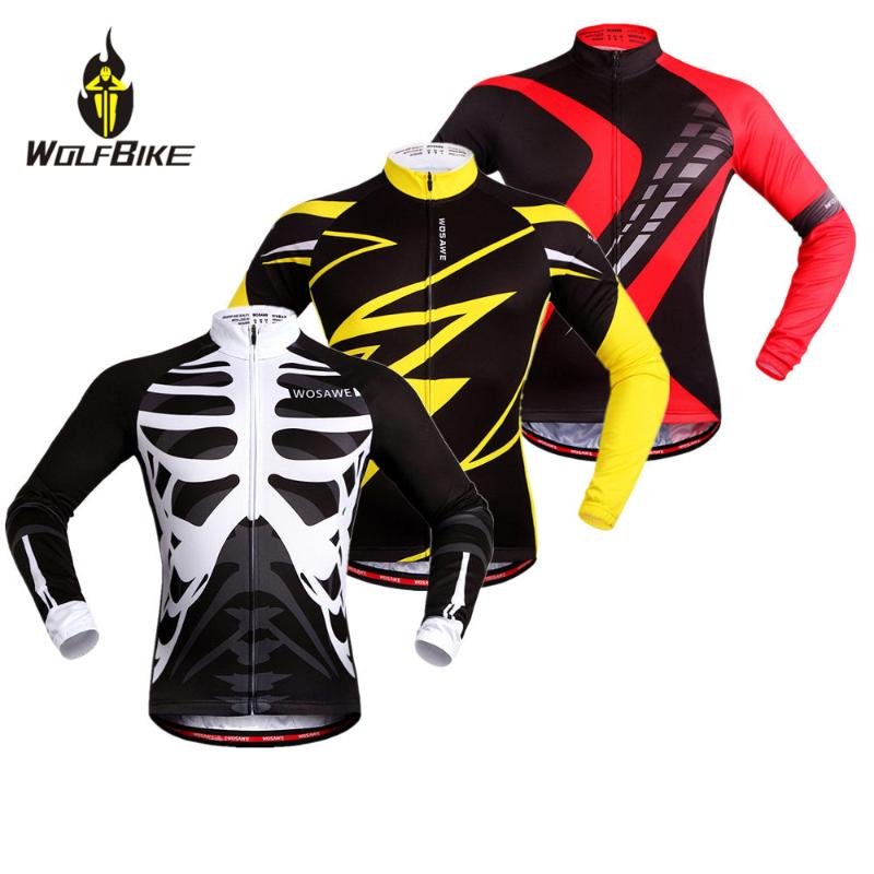 

WOLFBIKE Long Sleeve Cycling Jersey Bicycle MTB Bike Racing Road Riding Quick Dry Shirt Cycling Jersey Men Women, Bc285