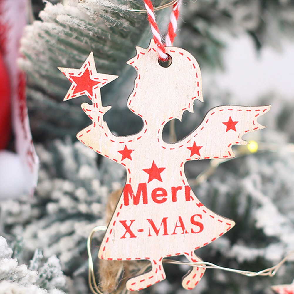 

Gifts Office Pendant Set Bell Door Ornament Festival Wooden Christmas Tree New Year Home Wall Decorative Wedding Hanging