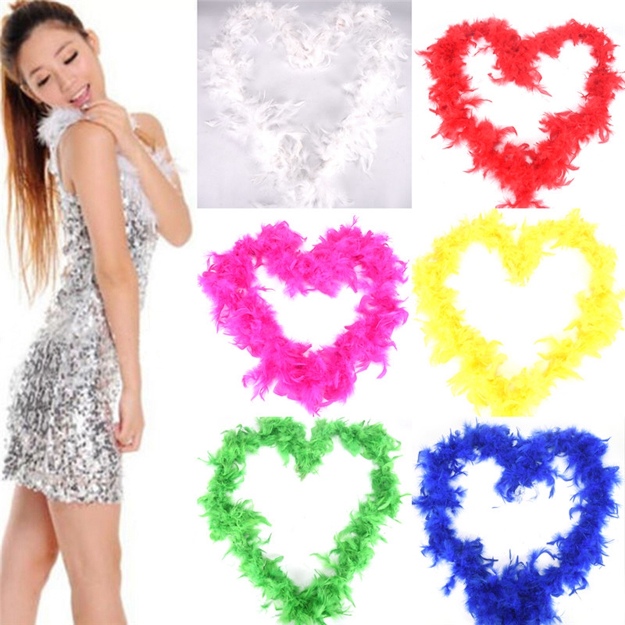 5Pcs Fluffy Feather Boa Strip-Fancy Makeup Party Wedding Xmas-Decoration 2M US!