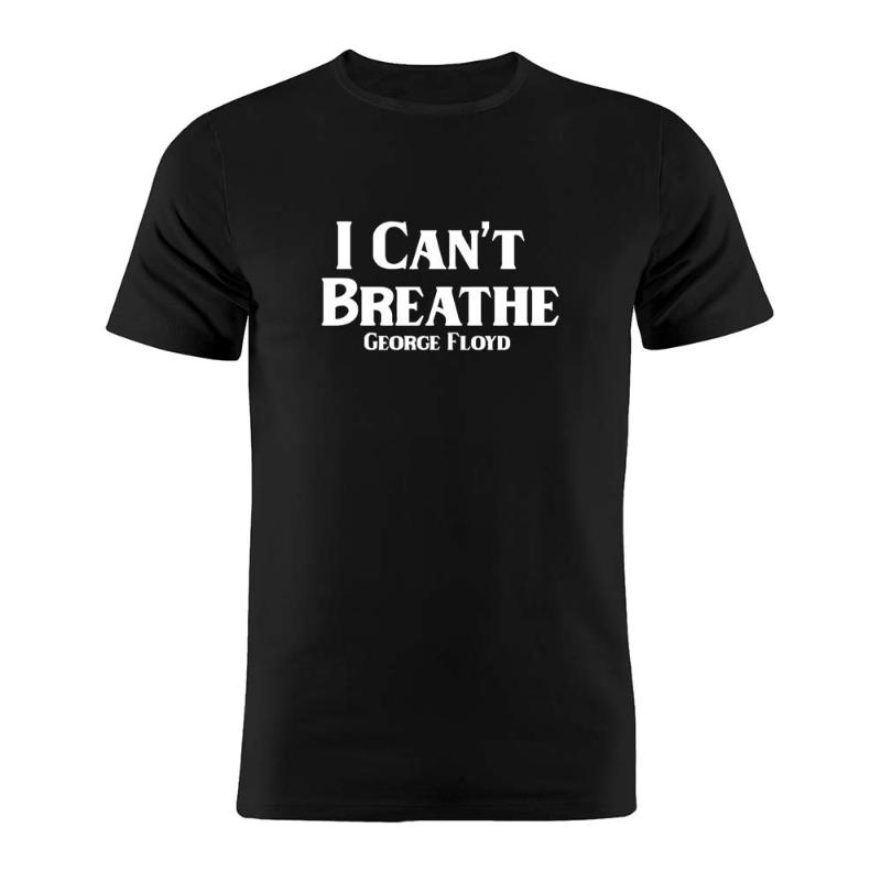 

Floyd Cotton I Artwork T Black Matter Lives Can't Tee 100% George Breathe Shirt Unisex Mqokq, White;black