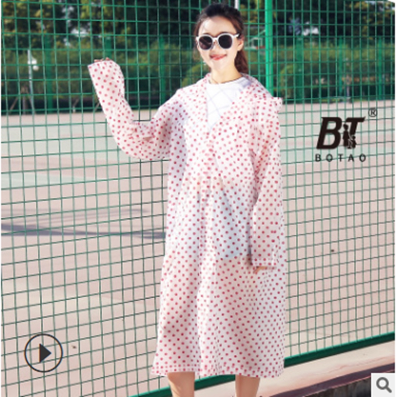 

Impermeable Rainwear Poncho Waterproof Hooded Rain Coat Women Raincoat Dot Rain Clothes Cover