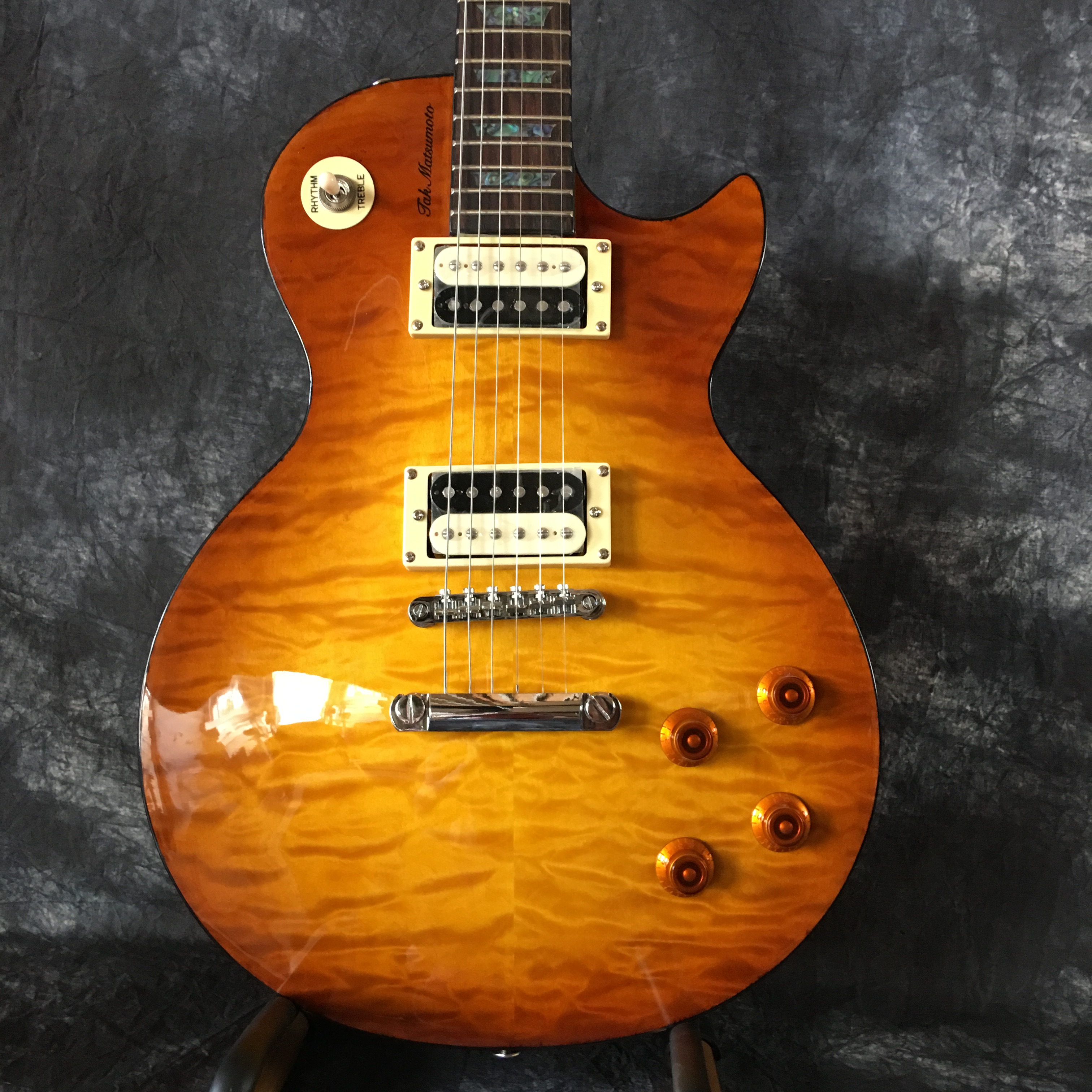 Wholesale custom made in China, new big flower top custom, colorful shell inlay yellow guitar, various electric guitars can be customized
