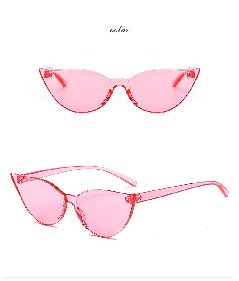 

Fashion Cat-eye Dazzling Sunglasses Women Framed Clear Candy Color Sunglasses Men PC Eyewear Retro Classic Cat Eye Sunglasses 003