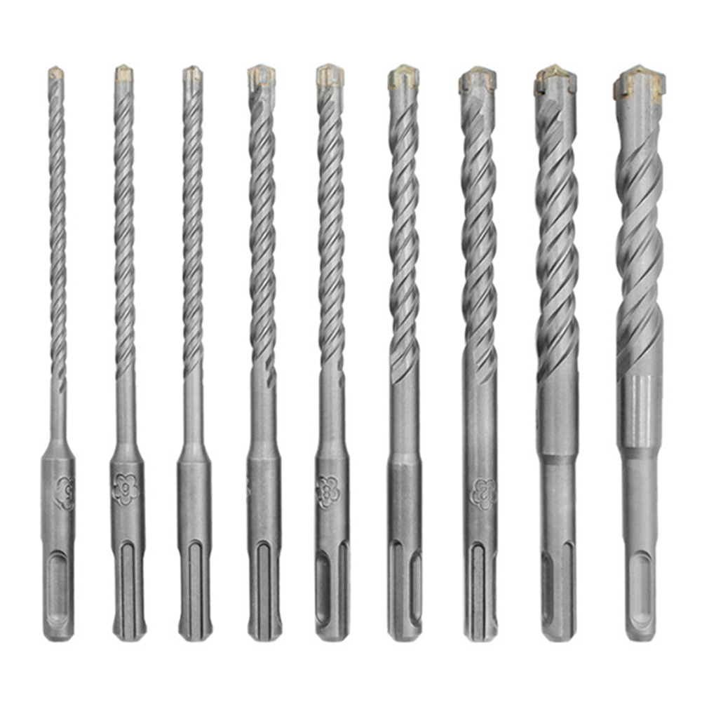 

9pcs Cross Electric Concrete Brick Stone Home Carbide Alloy Round Handle Rotary Durable Mini Clinker Drill Bit Set