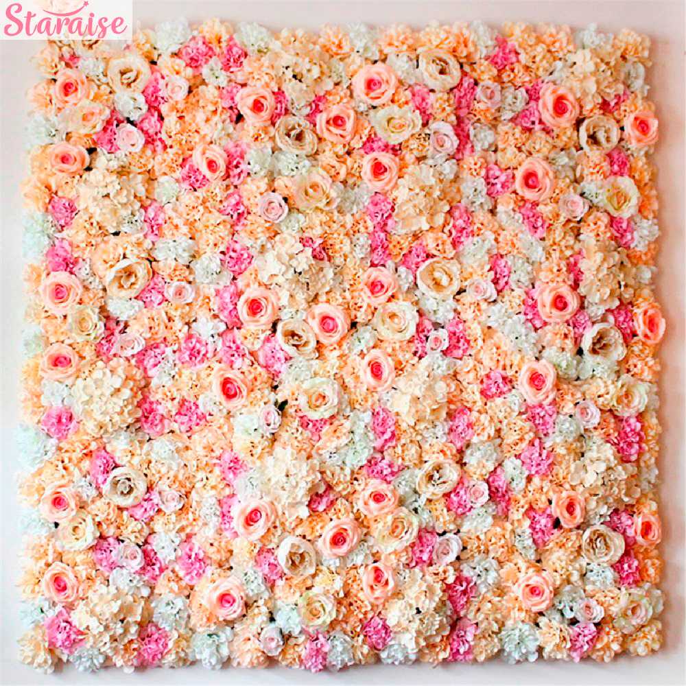 

Staraise 40x60cm Silk Rose Flower Champagne Artificial Flower for Wedding Decoration Wall Romantic Wedding Backdrop Decor, 221