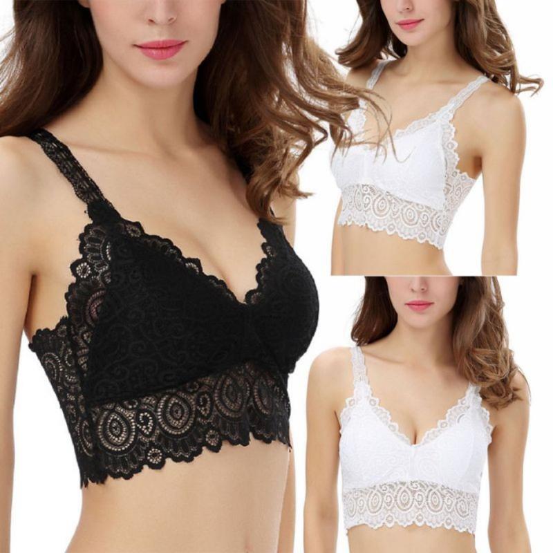 

New Women Sexy Lace Bralette Bra Bustier Crop Tops Black Cropped Blusas Vest Halter Tank Haut Femme