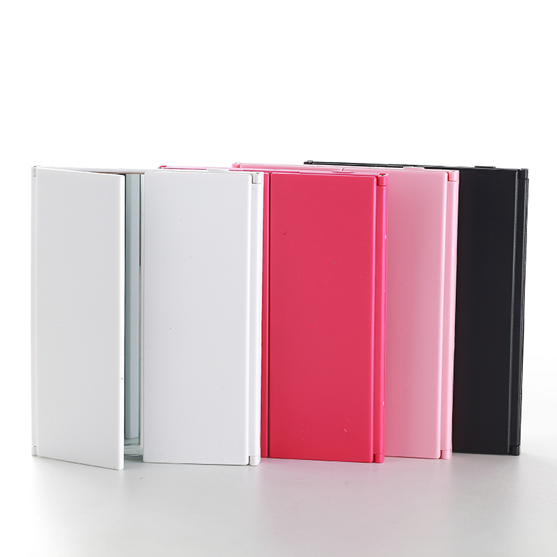

2019 LED makeup make up mirror foldable inside battery mini foldable Portable Folding Compact Cosmetic with LED Light retail packing .