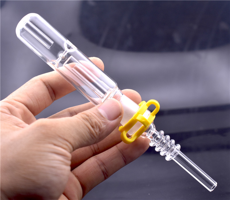 

Cheapest 4.5in Micro NC Kit with 14mm 18mm Quartz nail Tip Plastic Keck Clip Mini Glass Oil Burner Pipes Glass Nectar Collector Bong