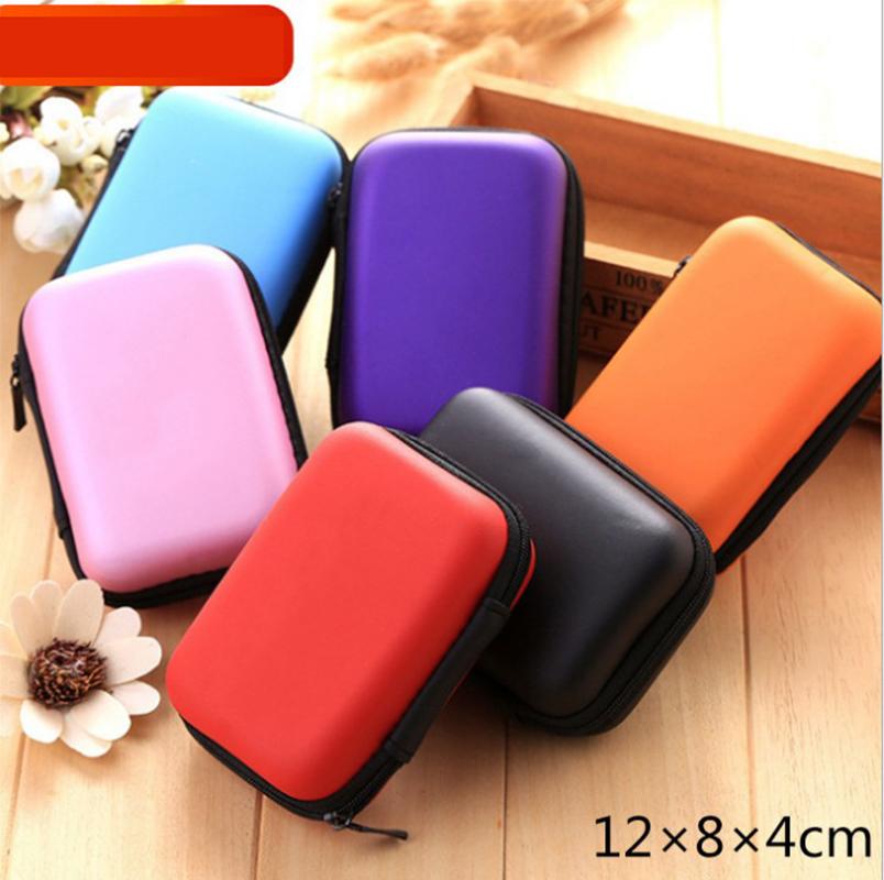

Earphone Storage Box Mini Colorful Portable Headphone Case USB Cable Organizer Box Coin Storage Bag Case Container Easy To Carry