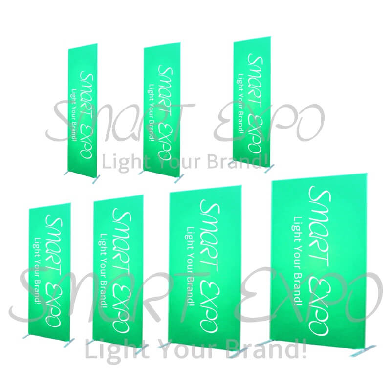 

Easy Aluminum Tube Straight Poster Banner Display with Steel Feet Base Tension Fabric Graphic Portable Carry Bag