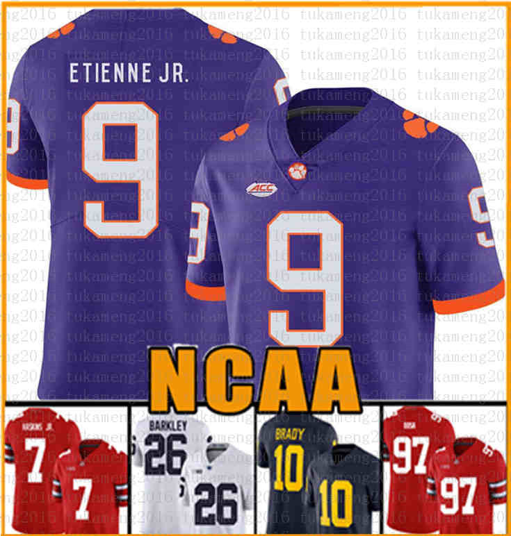 

NCAA Clemson Tigers 16 Trevor Lawrence 9 Travis Etienne Jr. American football Jersey Tua Tagovailoa Tom Brady Saquon Barkley orange white CS, Ncaa (yeshu)