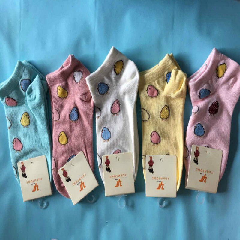 

Candy Color Cartoon Printing Autumn And Winter Socks Comfortable And Breathable High Quality Ladies Socks Wholesale 5pair/lot, Multi