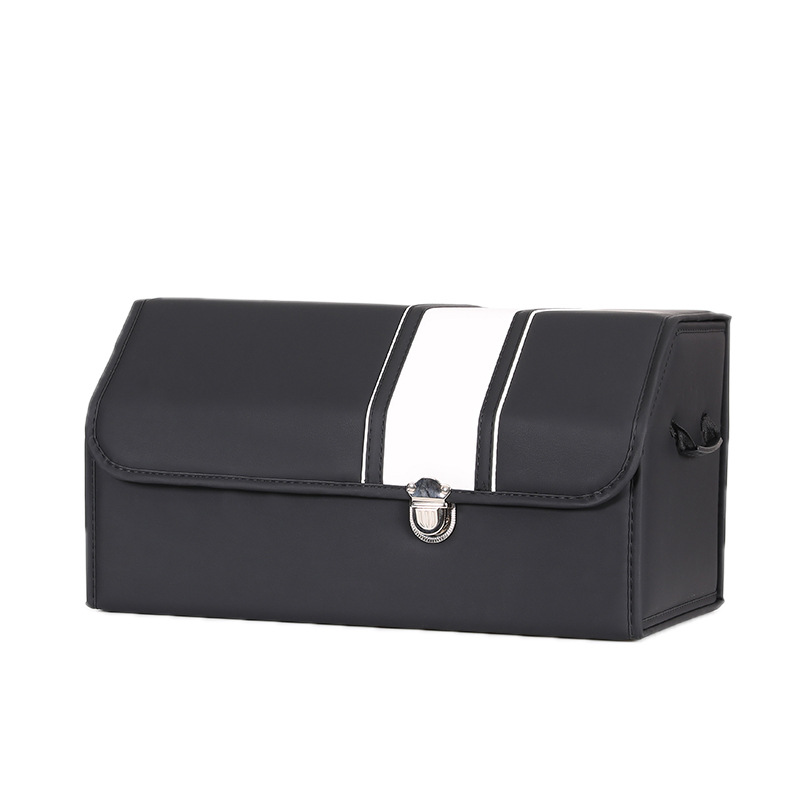 

Foldable Car Trunk Organizer Box Storage Bag PU Leather Auto Trash Tool Bag Large Cargo Stowing Tidying Car Accessories
