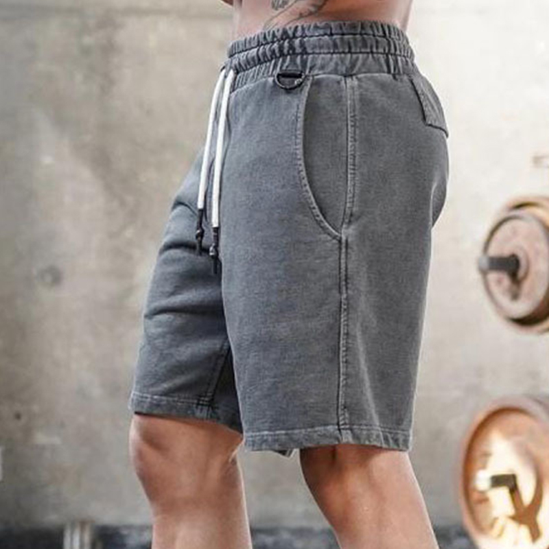 

2020 Cotton running shorts men gym wear workout shorts sport fitness athletic bodybuilding sportwear gym men, Beige