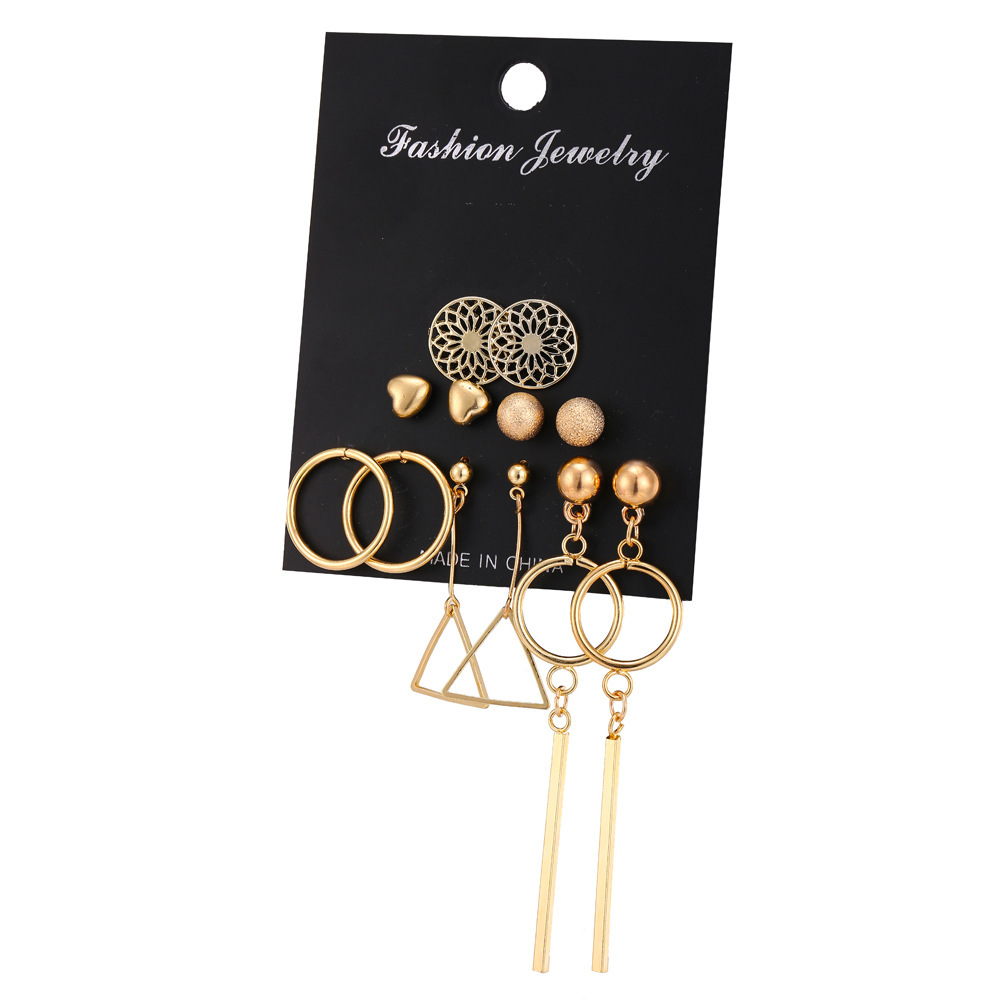 

Squat Earring Originality Hollow Out Decorative Pattern Peach Geometric Figure Tassels Ear Nail Suit 6 Yes Dress Earrings