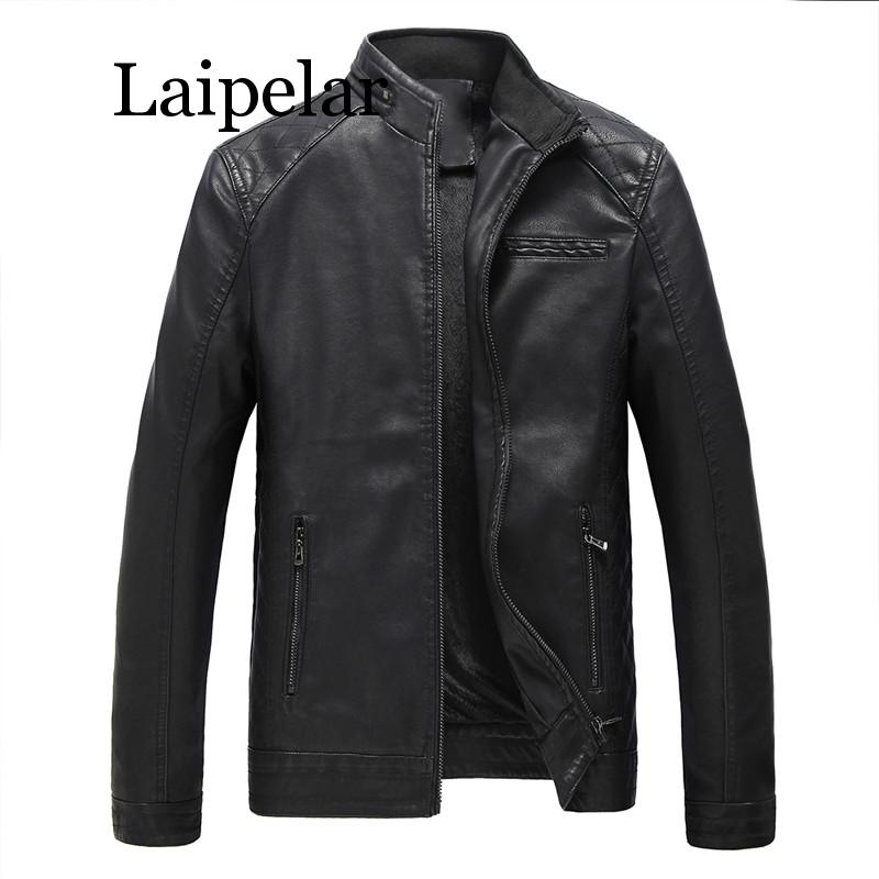 

Autumn Winter Motorcycling pu Leather Jackets Faux Leather Jacket Mens Black Clothing Fashion Elastic Motorcycle Outerwear