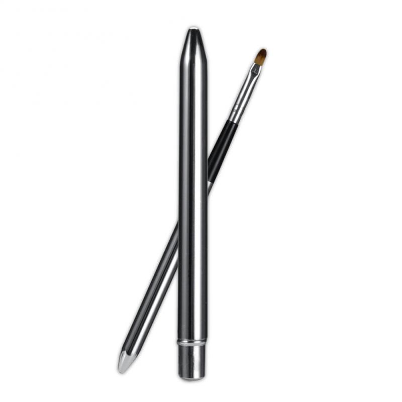 

Silver Color Lips Makeup Brush Pen Metal Handle Lipstick Lip Gloss Makeup Brush Lasting for Lips Beauty Make Up Tools