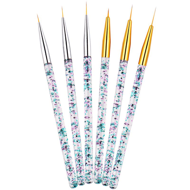 

3Pcs/set Nail Art Transparent Handle Stripe Line Liner Painting Brush Acrylic Pattern Drawing DIY Pen Manicure Tool