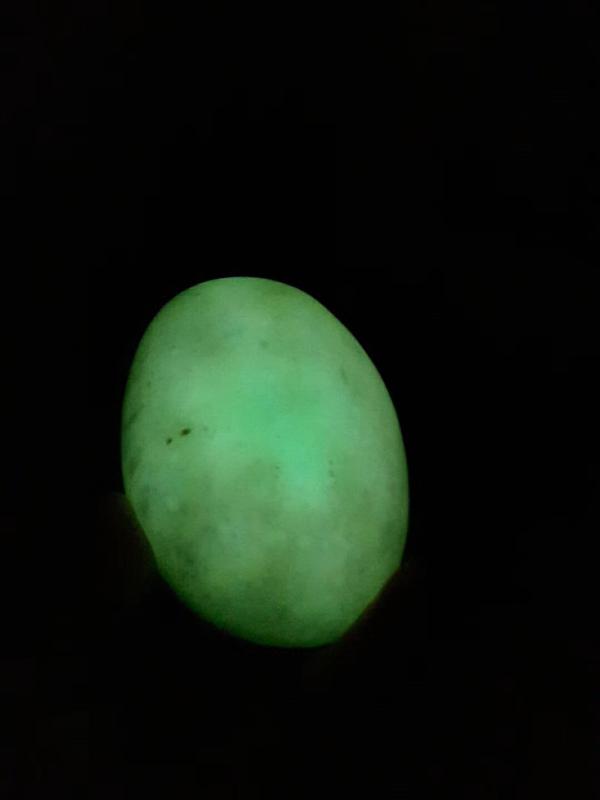 

Natural rough stone glowing green jade pendant Hand-carved raw materials add certificate glowing jade 40mm 50mm 60mm