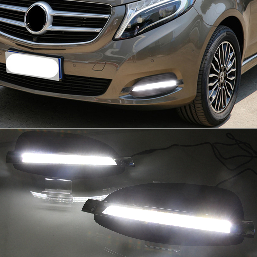 

LED Daytime Running Light For Mercedes Benz V-Class Vito V250 V260 2016 2017 2018 Car Accessories DRL Fog Lamp
