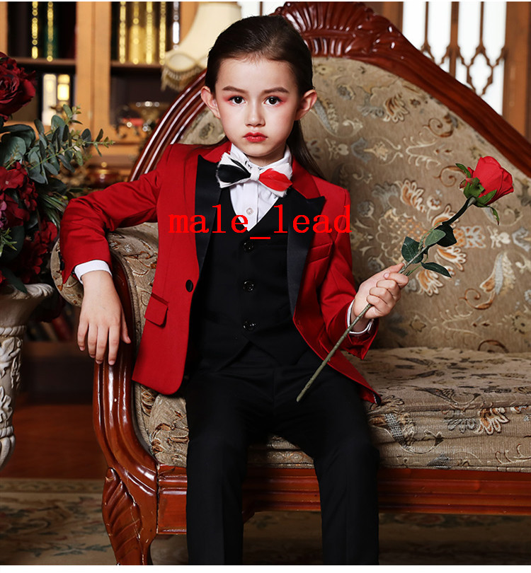 

2019 Cheap Boys Tuxedo Beautiful Girls Dinner Suits Boys Formal Suits Tuxedo for Kids Tuxedo(Jacket+Pants+Tie+Vest) A03, Same as image