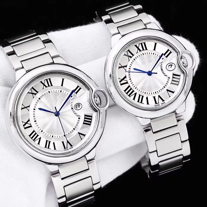 

Top loves' dress mens women watches fashion wristwatches 316 Full Stainless Steel band man quartz watch for men ladies Valentine gift, 42mm